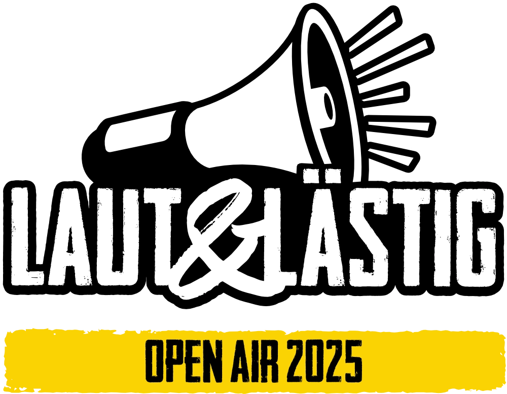 Das Logo zeigt ein Megafon mit dem Text Laut und Lästig Open Air 2025